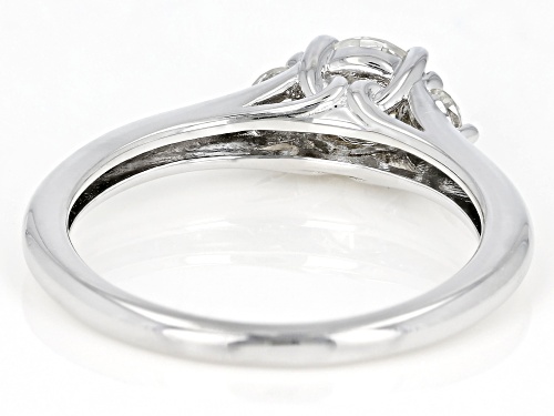 Moissanite Fire® .80ctw Diamond Equivalent Weight Round Platineve® Ring - Size 7