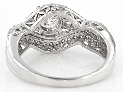 Moissanite Fire® 1.30ctw Diamond Equivalent Weight Round Platineve™ Ring - Size 12