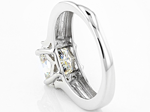 Moissanite Fire® 1.82ctw Dew Square Brilliant And Round Platineve™ Ring - Size 11