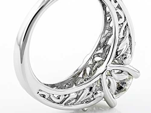 Moissanite Fire® 2.22ctw Dew Round Platineve™ Ring - Size 11