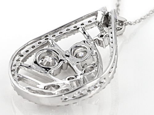 Moissanite Fire® 1.96ctw Dew Round Platineve™ Pendant With Chain