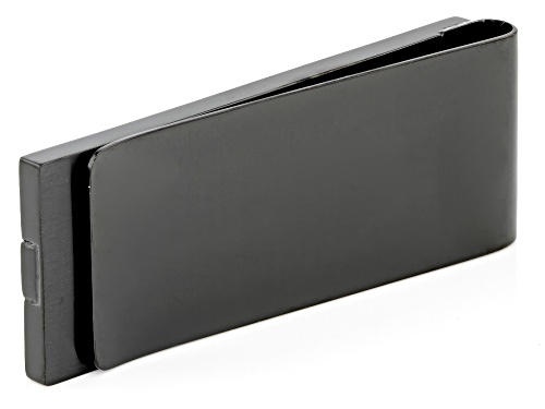 Custom Tiger's Eye Stainless Steel IP Black Men's Money Clip