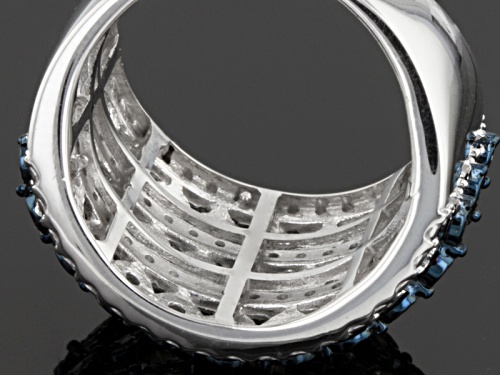 Monture Diamond™ .20ctw Round Blue Velvet Diamond ™ Rhodium Over Sterling Silver Band Ring - Size 6