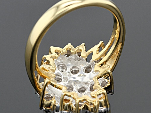 Monture Diamond™ Engild™ .15ctw Round White Diamond 14k Yellow Gold Over Silver Cluster Ring - Size 7