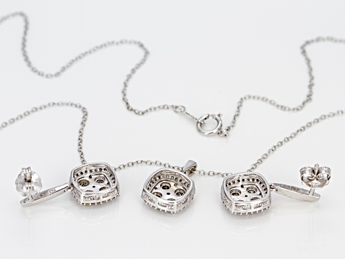 Monture Diamond Collection™ .75ctw Round White Diamond Rhodium Over Silver Pendant and Earring Set