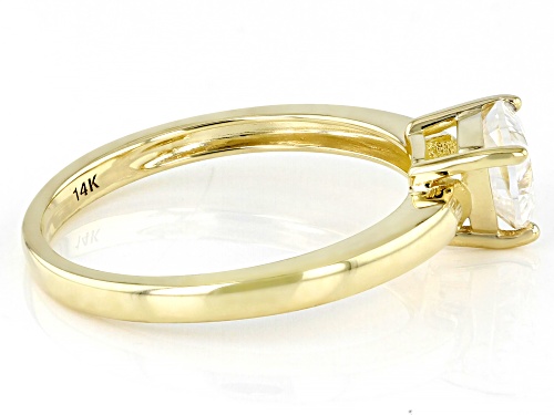MOISSANITE FIRE(R) .70CT DEW TRILLION CUT 14K YELLOW GOLD RING - Size 5