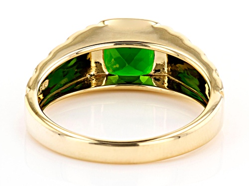 1.92ct Cushion Chrome Diopside 10k Yellow Gold Men's Ring - Size 11