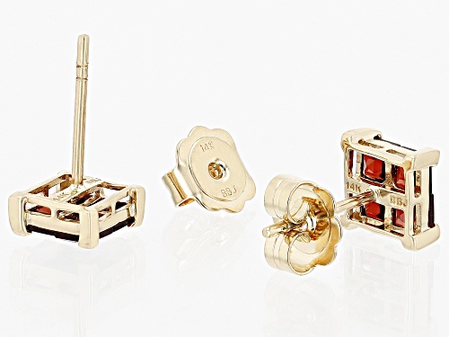 1.40ctw Garnet 14k Yellow Gold Men's Stud Earrings
