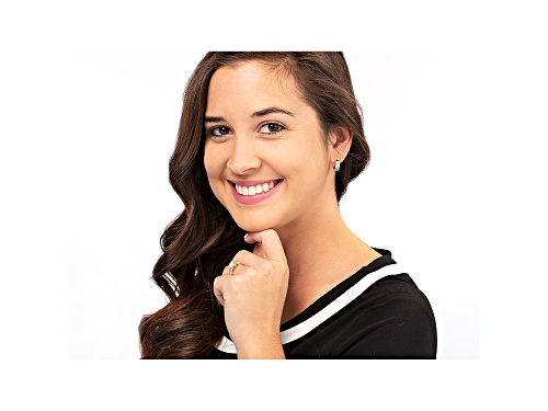 0.50ctw Round And Baguette White Diamond 14K Yellow Gold Over Sterling Silver Earrings