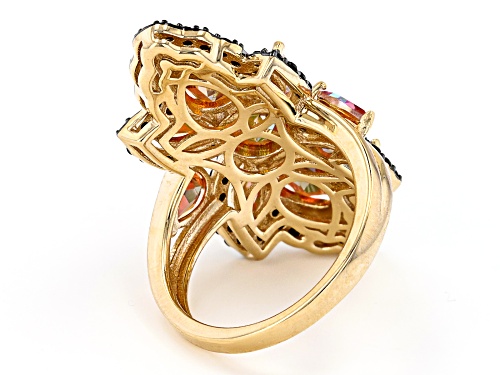 5.29ctw Northern Lights™ Quartz And Multi-Gems 18k Gold Over Silver Ring - Size 7