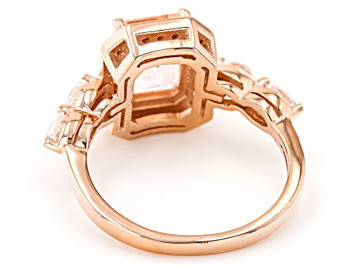 1.92ctw Morganite With 0.49ctw Zircon 18K Rose Gold Over Silver Ring - Size 9
