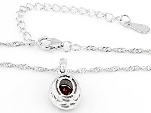1.89ctw Vermelho Garnet™ And 0.01ctw White Diamond Rhodium Over Sterling Silver Pendant With Chain