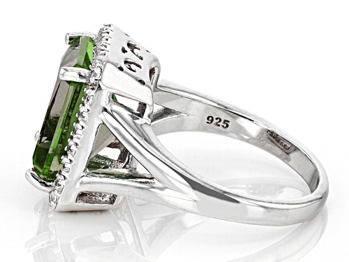 4.68ct Color-Change Zandrite® And 0.49ctw White Zircon Rhodium Over Sterling Silver Ring - Size 8