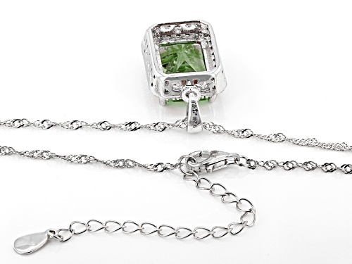 5.70ct Color-Change Zandrite® And 0.52ctw White Zircon Rhodium Over Silver Pendant With Chain