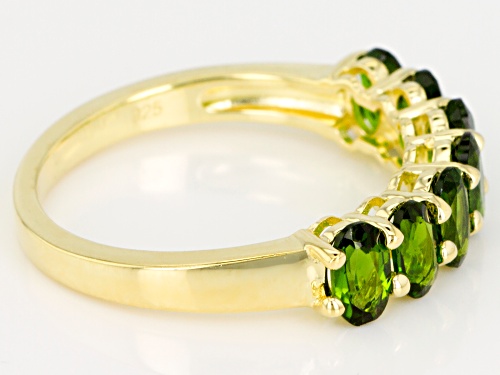 1.43ctw Oval Russian Chrome Diopside 18k Yellow Gold Over Sterling Silver Band Ring - Size 6