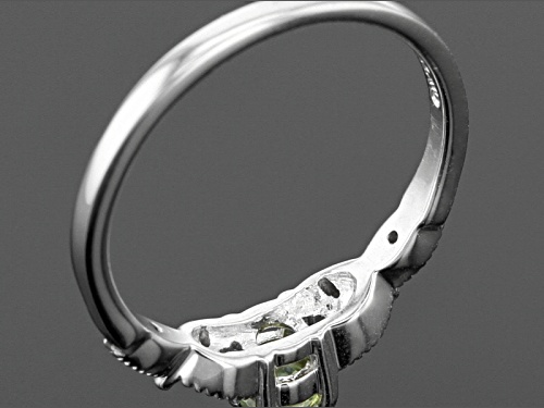 .25ct Round Demantoid Garnet With .04ctw Round Diamond Accent Sterling Silver Ring - Size 8