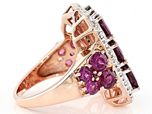 5.48ctw Raspberry Color Rhodolite With .13ctw Zircon 18k Rose Gold Over Sterling Silver Ring - Size 9