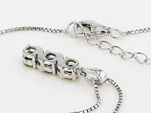 .69ctw Round Demantoid Garnet Sterling Silver 3-Stone Pendant With Chain