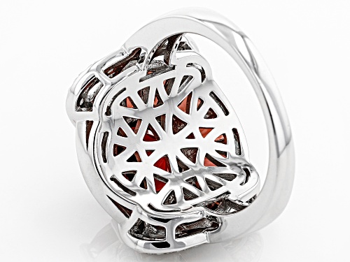 5.06ctw Vermelho Garnet™ With .54ctw White Zircon Rhodium Over Sterling Silver Ring - Size 7