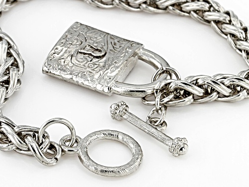 1928 Jewelry® Silver-Tone Burgess Chest Wheat chain Bracelet - Size 7.5