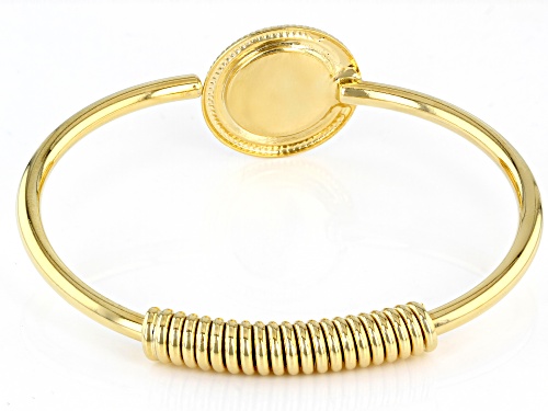 1928 Jewelry® Pearl Simulant Gold-Tone Floral Design Bracelet - Size 6.75