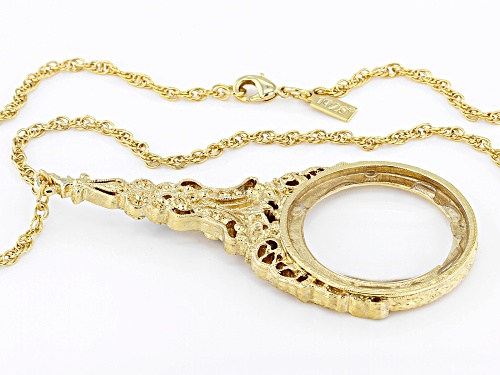1928 Jewelry® Blue & White Crystal Gold-Tone Magnifier Necklace - Size 30