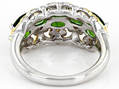 1.23ctw Oval Chrome Diopside Rhodium And 18k Yellow Gold Over Sterling Silver Ring - Size 8
