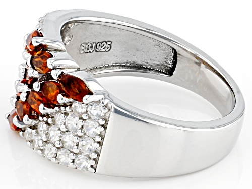 0.81ctw Madeira Citrine With 0.83ctw Round White Zircon Rhodium Over Sterling Silver Ring - Size 9
