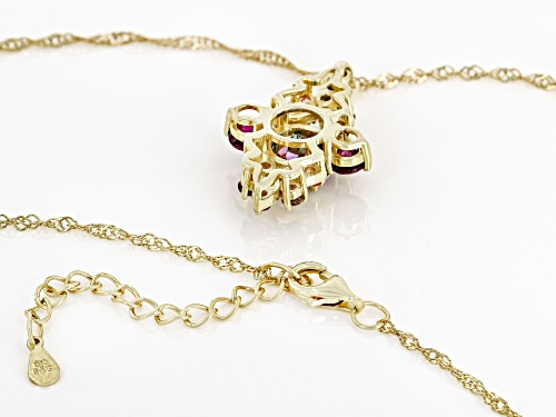 3.28ctw Mystic Fire® Topaz And Multi-Gem 18k Yellow Gold Over Sterling Silver Pendant With Chain