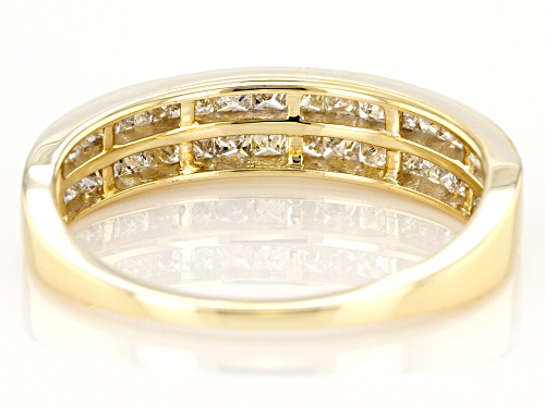 0.75ctw Princess Cut White Diamond 10K Yellow Gold Band Ring - Size 8