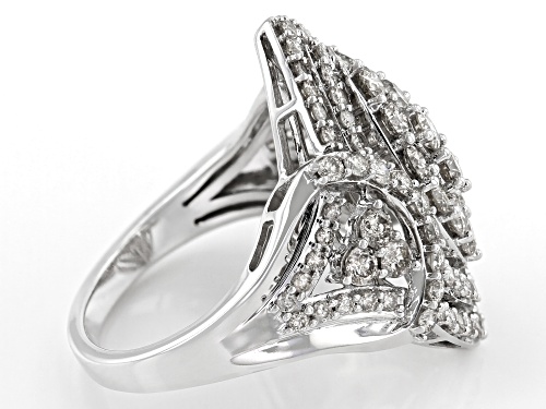 2.00ctw Round White Diamond 10k White Gold Cluster Ring - Size 8