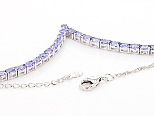 5.54ctw Oval Tanzanite Rhodium Over Sterling Silver 18
