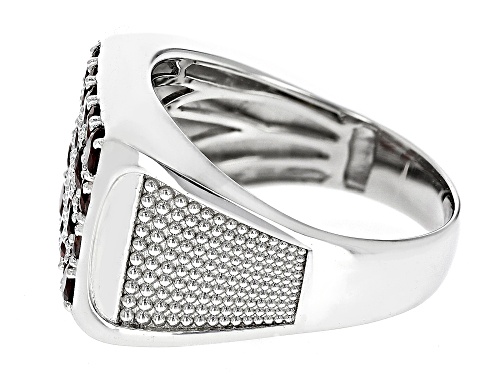 2.70ctw Round Vermelho Garnet™Rhodium Over Sterling Silver Men's Ring - Size 9