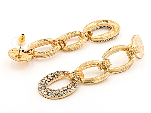 Off Park ® Collection, Gold Tone White Crystal Link Dangle Earrings