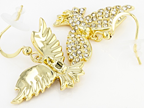 Off Park ® Collection, White Crystal Gold Tone Eagle Dangle Earrings