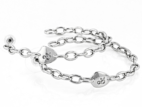 Off Park ® Collection, Silver Tone Mirror Link Hoop Earrings