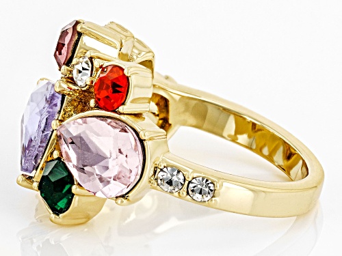 Off Park ® Collection, Multi-Color Crystal Gold Tone Cluster Ring - Size 8
