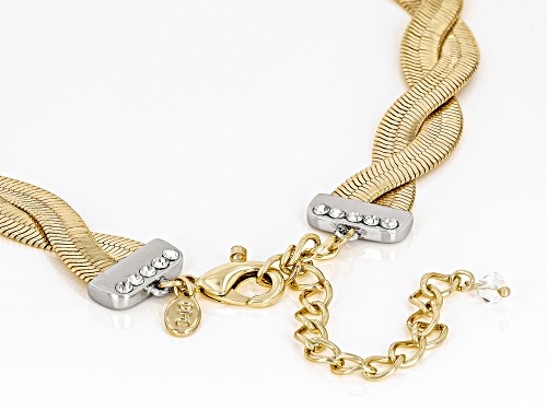 Off Park® Collection, Crystal Gold Tone Herringbone Necklace