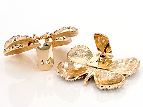 Off Park® Collection, Crystal Gold Tone Butterfly Set of 2 Shoe Clips