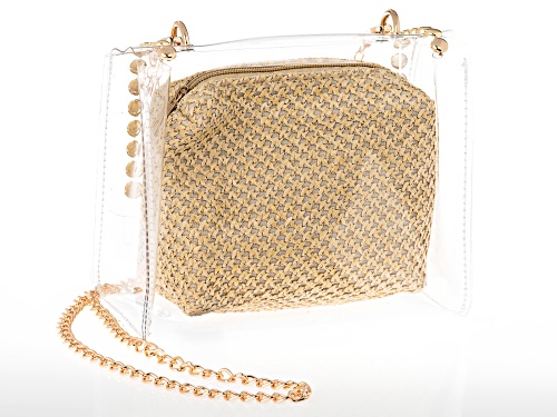 Off Park® Collection, Gold Tone Clear Clutch With Removable Pouch