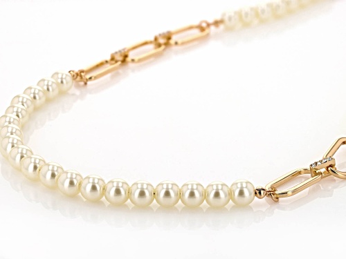 Off Park® Collection, Pearl Simulant & White Crystal Gold Tone Necklace, Bracelet, & Earring Set