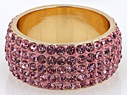 Off Park® Collection, Pink Crystal Gold Tone Band Ring - Size 8