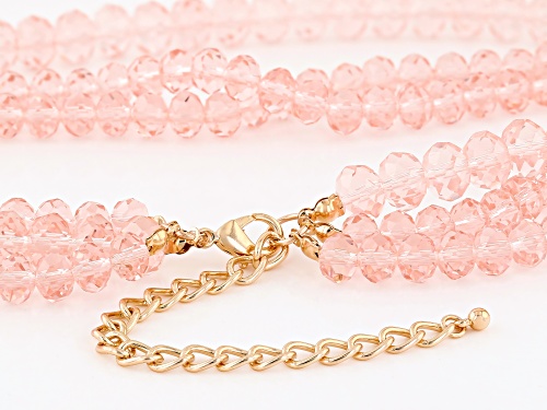 Off Park® Collection, Pink Beaded Crystal Gold Tone Multi-Strand Necklace