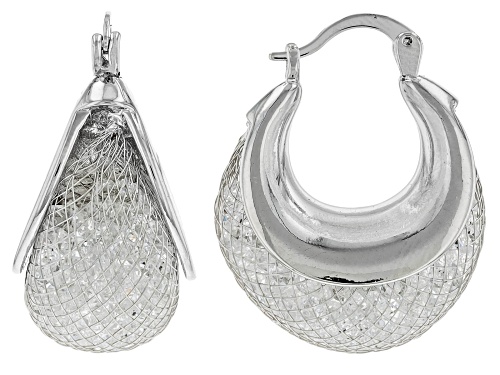 Off Park® Collection,  White Crystal Tri-Tone Mesh Earring Set of 3