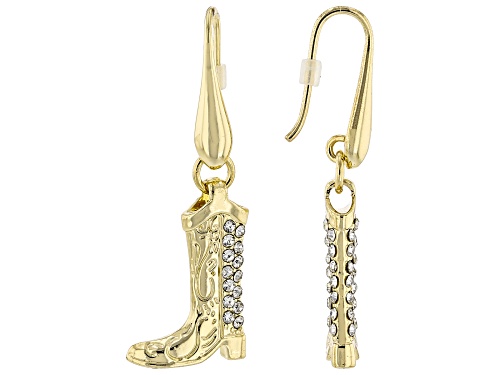 Off Park® Collection, White Crystal Gold Tone Cowboy Boot Necklace & Earring Set