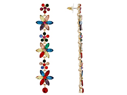 Off Park® Collection, Multi-Color Crystal Gold Tone Floral Bracelet & Earring Set