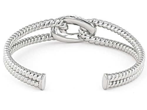 Off Park® Collection White Crystal Silver Tone Bangle Bracelet - Size 7