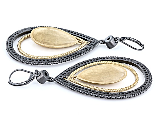 Off Park® Collection Crystal Two-Tone Dangle Chandelier Earrings