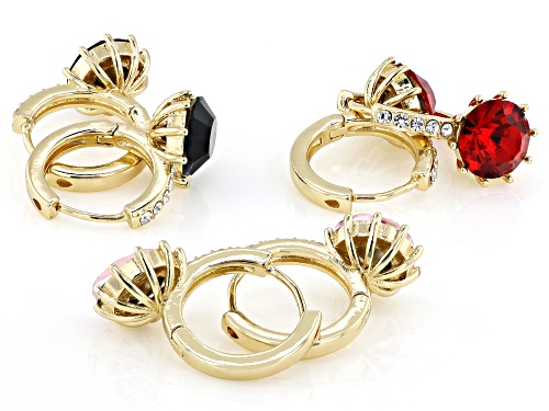 Off Park® Collection, Multi-Color Crystal Gold Tone Drop Earrings Set of 7