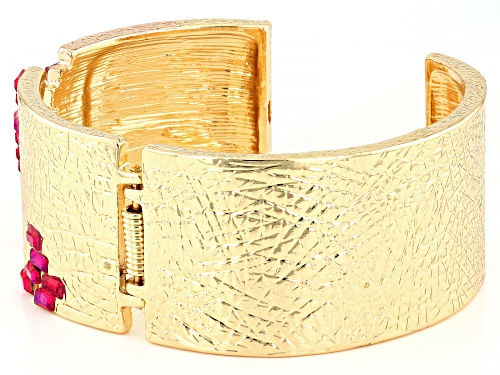 Off Park® Collection, Fuschia Crystal Gold Tone Statement Cuff Bracelet